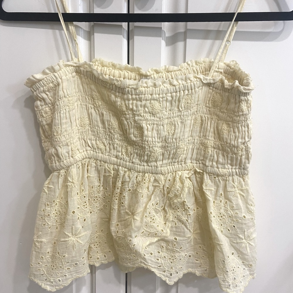 American eagle, yellow, crop top, size small